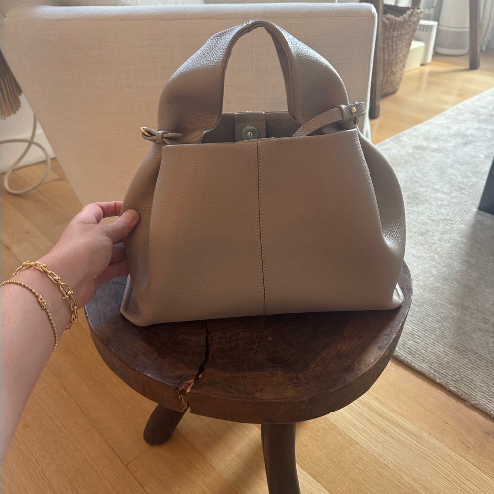 Polene Taupe Leather Tote